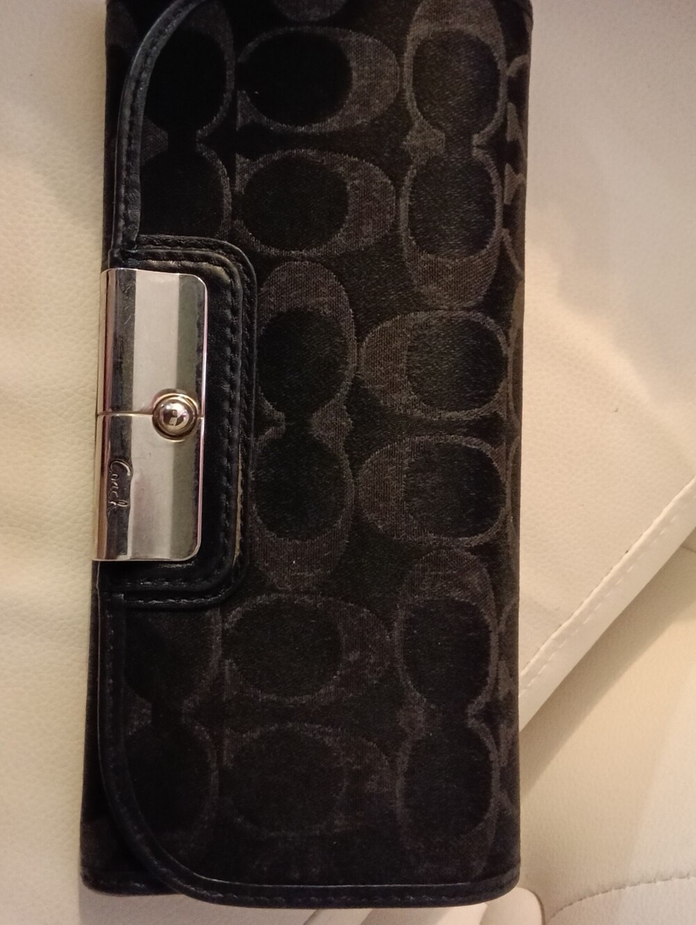Vtg Coach Kristin Op Art Signature C Jacquard Slim Envelope Wallet - Picture 7 of 14